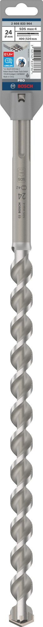 Broca para martillo PRO SDS max-4, 24 x 400 x 520 mm
