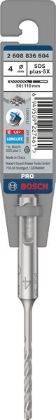 Broca para martillo PRO SDS plus-5X, 4 x 50 x 110 mm
