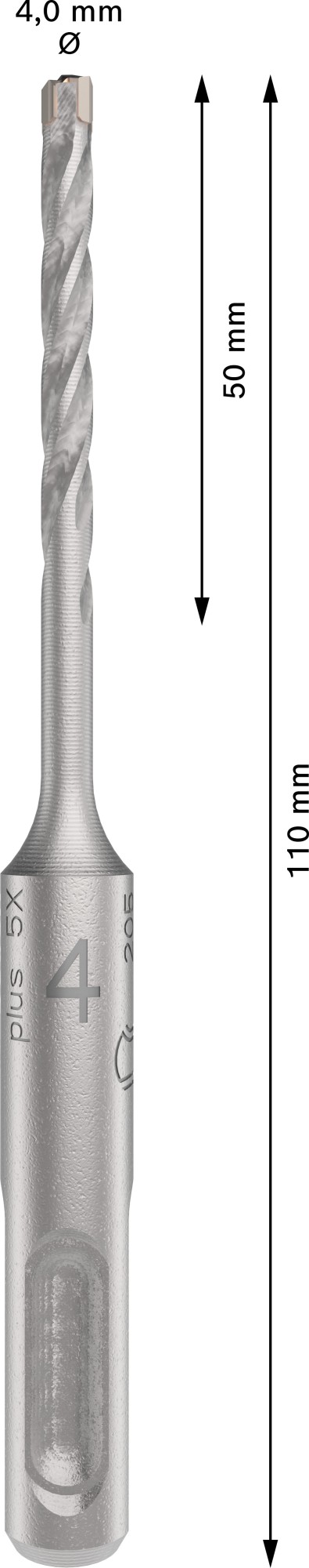 Broca para martillo PRO SDS plus-5X, 4 x 50 x 110 mm