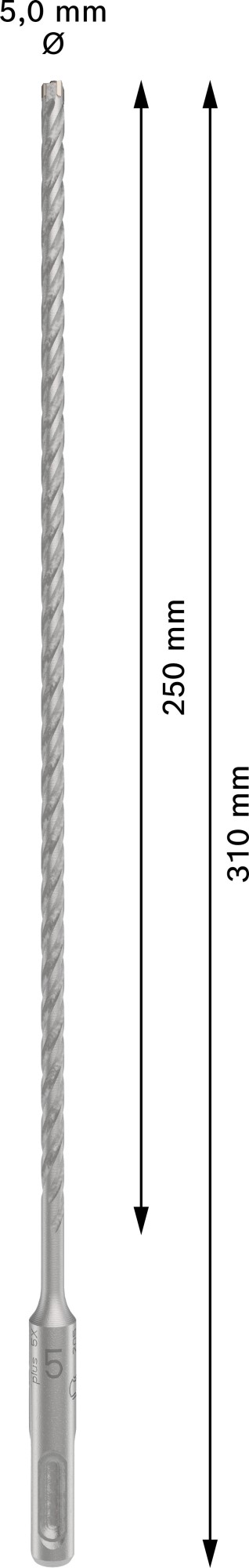 Broca para martillo PRO SDS plus-5X, 5 x 250 x 310 mm