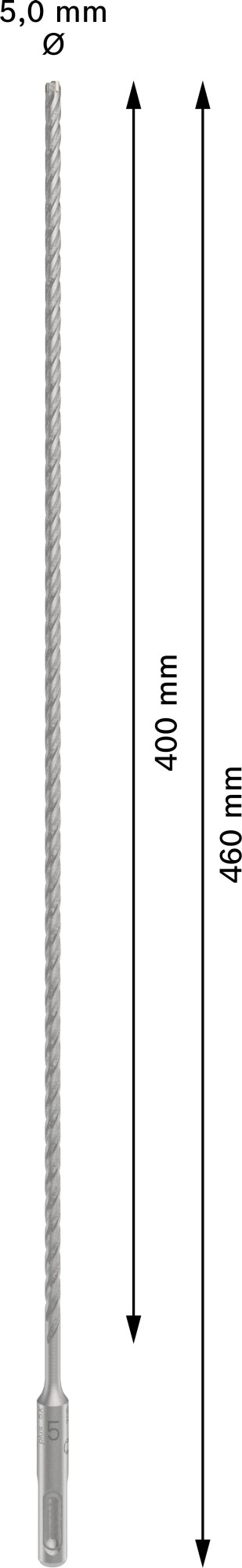 Broca para martillo PRO SDS plus-5X, 5 x 400 x 460 mm
