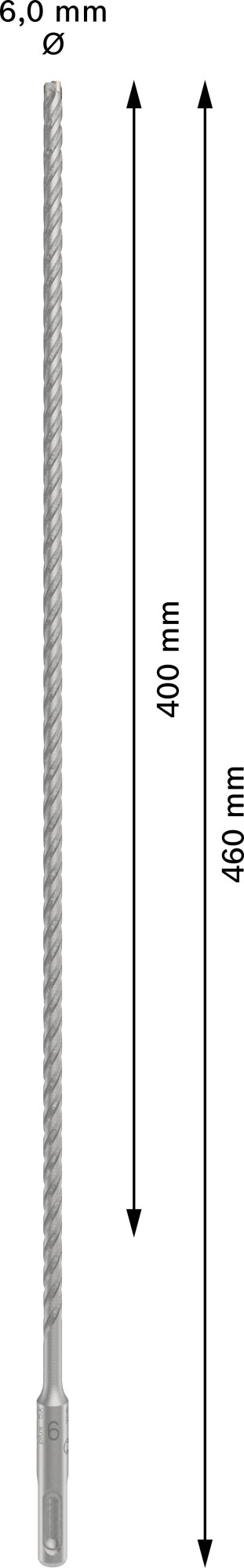 Broca para martillo PRO SDS plus-5X, 6 x 400 x 460 mm