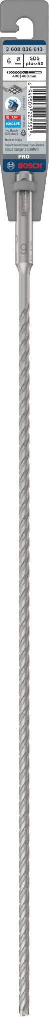 Broca para martillo PRO SDS plus-5X, 6 x 400 x 460 mm