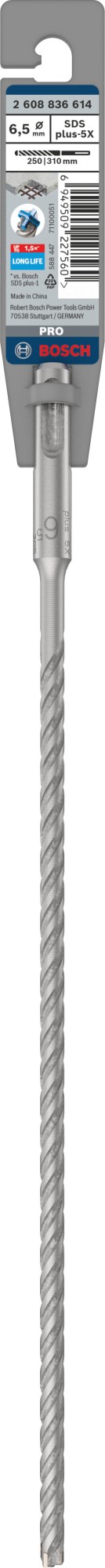 Broca para martillo PRO SDS plus-5X, 6,5 x 250 x 310 mm