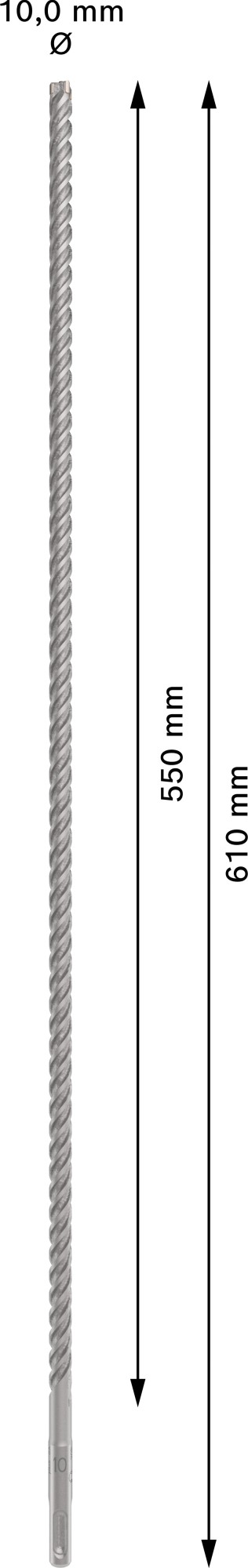 Broca para martillo PRO SDS plus-5X, 10 x 550 x 610 mm