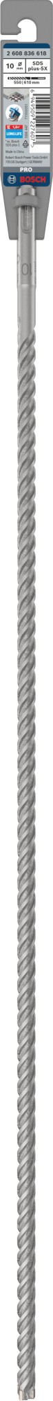 Broca para martillo PRO SDS plus-5X, 10 x 550 x 610 mm