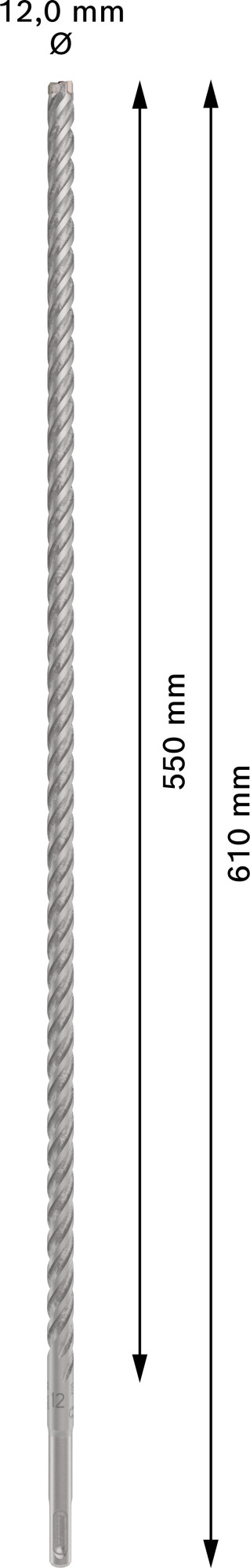 Broca para martillo PRO SDS plus-5X, 12 x 550 x 610 mm