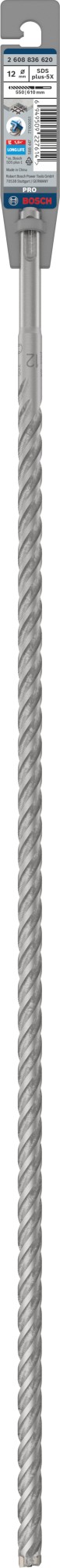Broca para martillo PRO SDS plus-5X, 12 x 550 x 610 mm