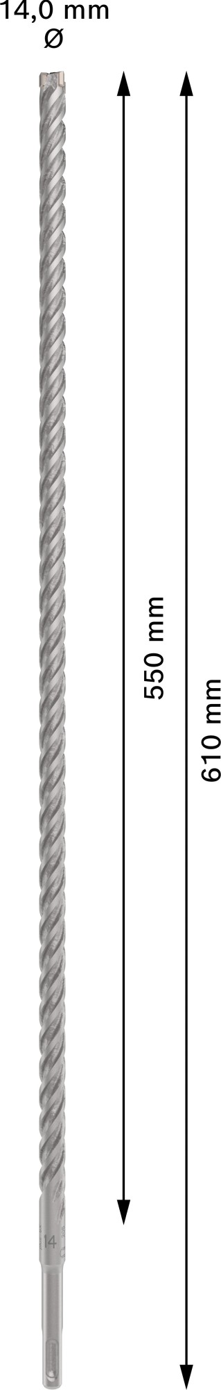 Broca para martillo PRO SDS plus-5X, 14 x 550 x 610 mm