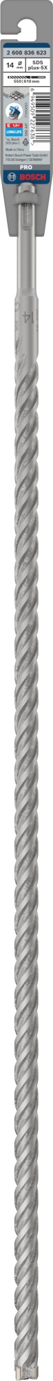 Broca para martillo PRO SDS plus-5X, 14 x 550 x 610 mm