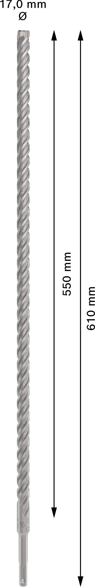 Broca para martillo PRO SDS plus-5X, 16 x 550 x 610 mm