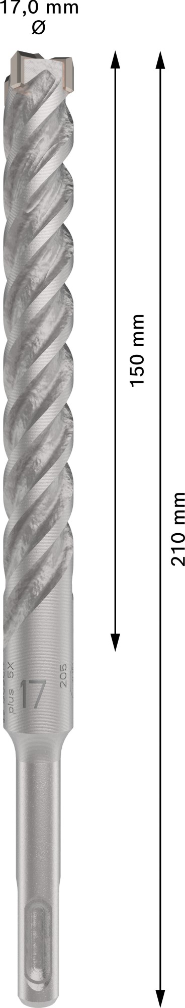 Broca para martillo PRO SDS plus-5X, 17 x 150 x 210 mm