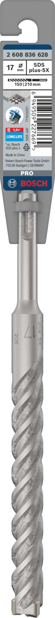 Broca para martillo PRO SDS plus-5X, 17 x 150 x 210 mm