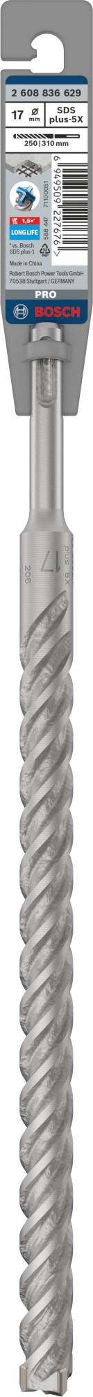 Broca para martillo PRO SDS plus-5X, 17 x 250 x 310 mm