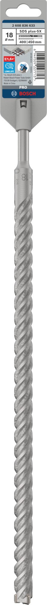 Broca para martillo PRO SDS plus-5X, 18 x 400 x 450 mm