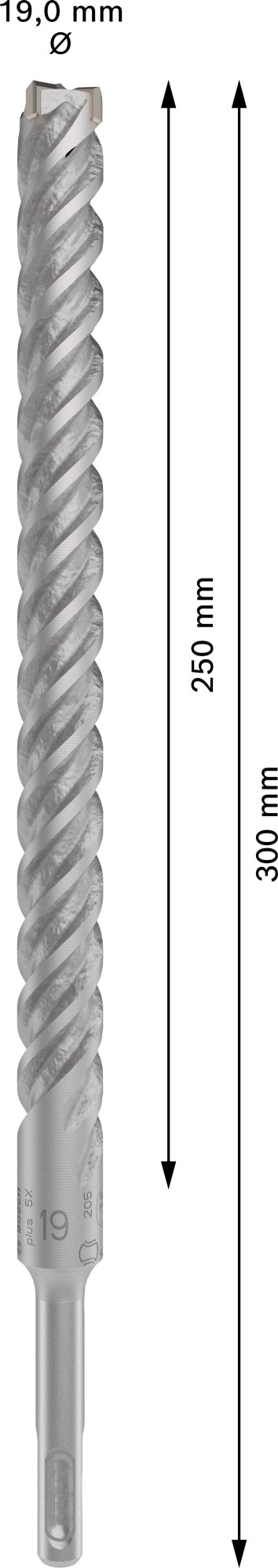 Broca para martillo PRO SDS plus-5X, 19 x 250 x 300 mm