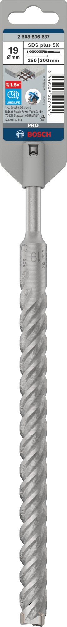 Broca para martillo PRO SDS plus-5X, 19 x 250 x 300 mm