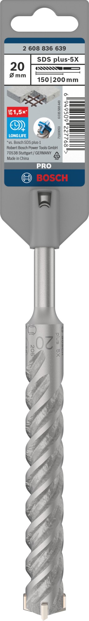 Broca para martillo PRO SDS plus-5X, 20 x 150 x 200 mm