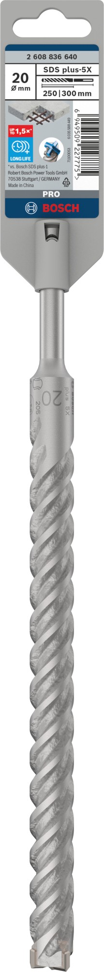Broca para martillo PRO SDS plus-5X, 20 x 250 x 300 mm
