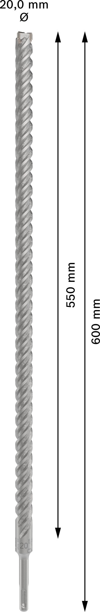 Broca para martillo PRO SDS plus-5X, 20 x 550 x 600 mm