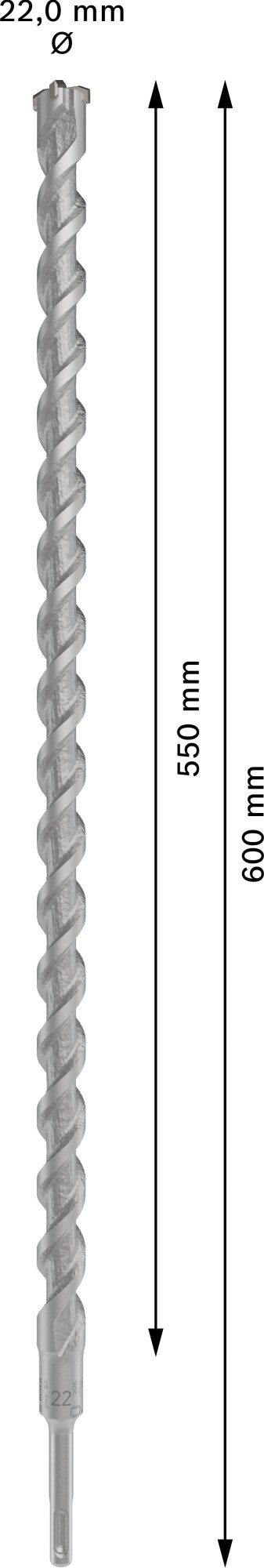 Broca para martillo PRO SDS plus-5X, 22 x 550 x 600 mm