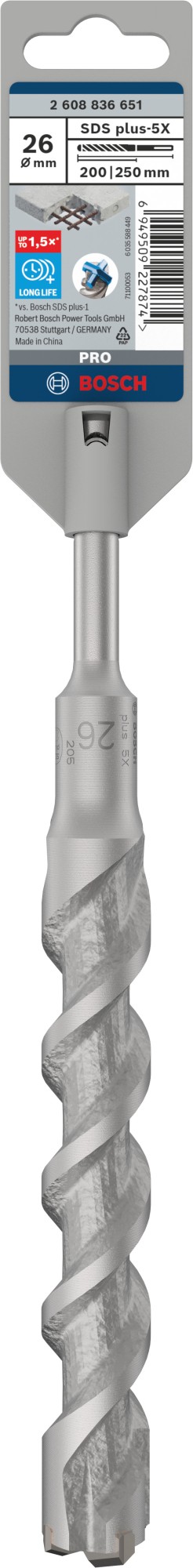 Broca para martillo PRO SDS plus-5X, 26 x 200 x 250 mm