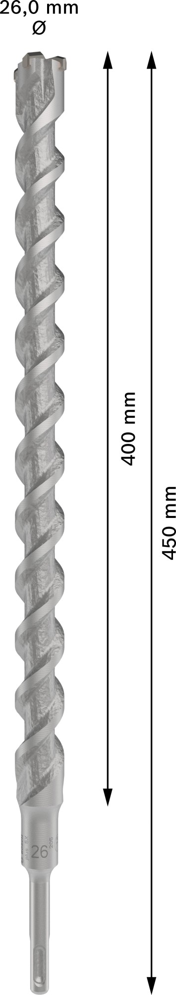 Broca para martillo PRO SDS plus-5X, 26 x 400 x 450 mm