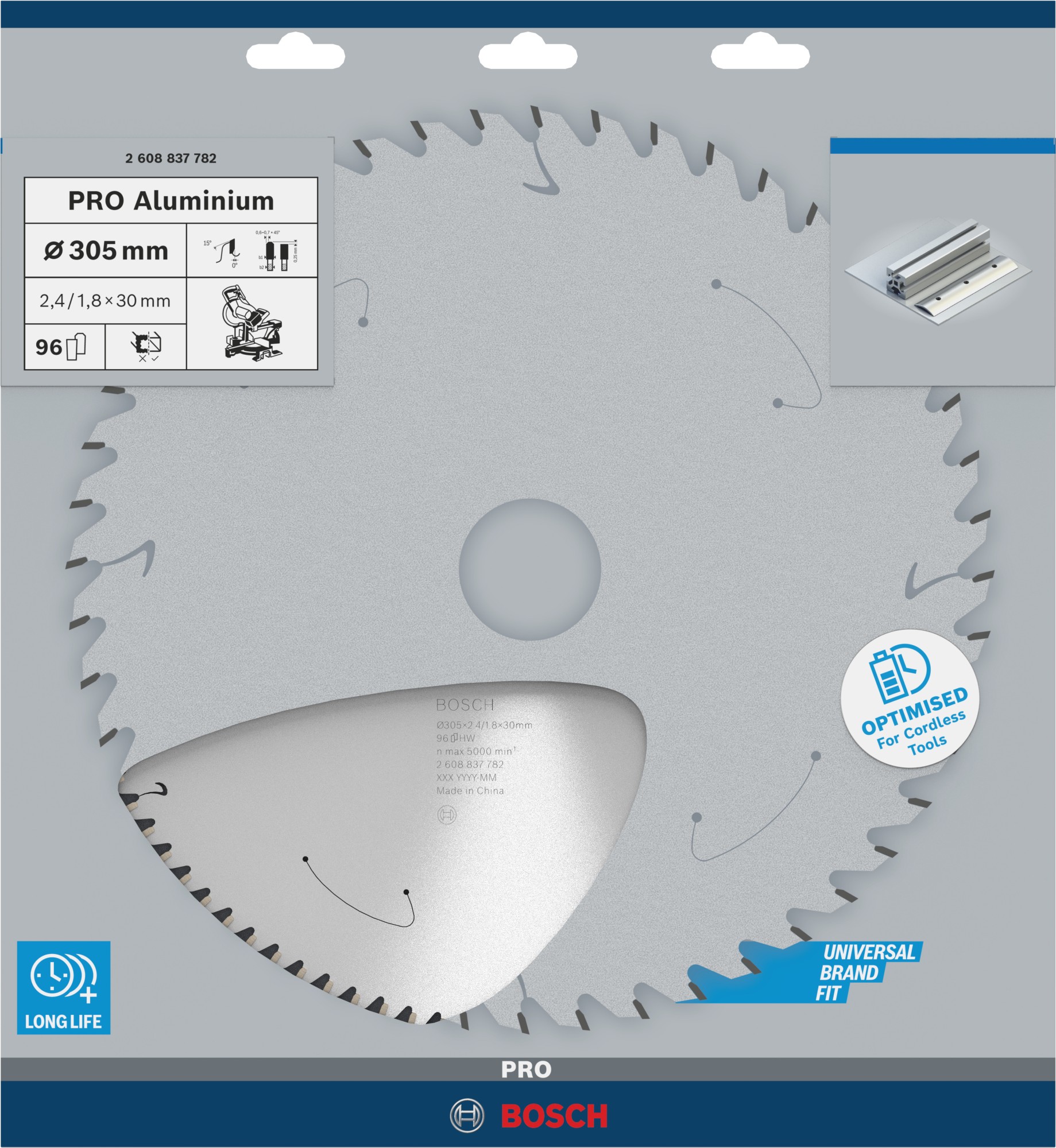 Hoja de sierra circular PRO Aluminium cordless, 305 x 2,4 x 30 mm