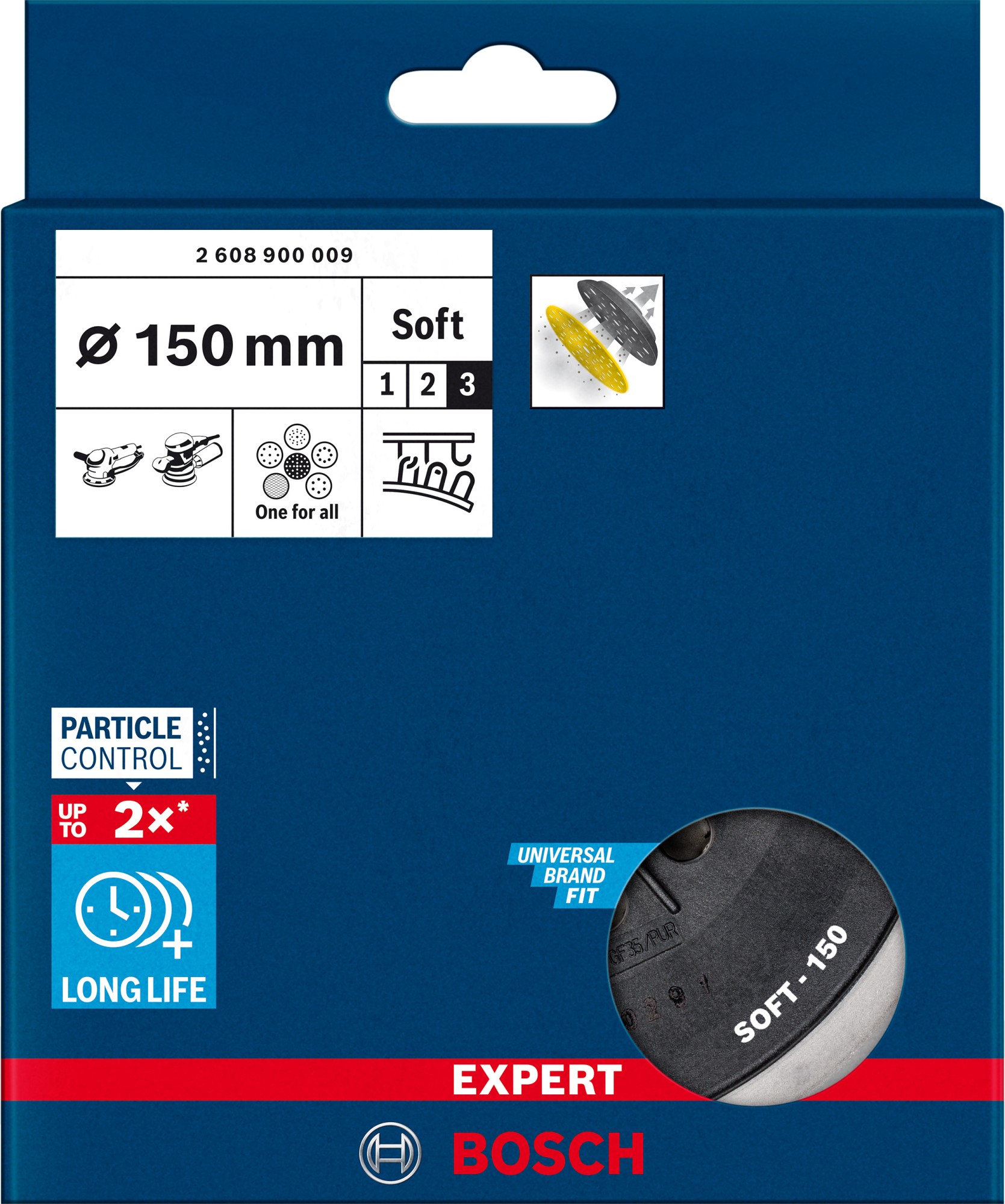 Plato de lija EXPERT Multihole para Bosch, 150 mm, blando