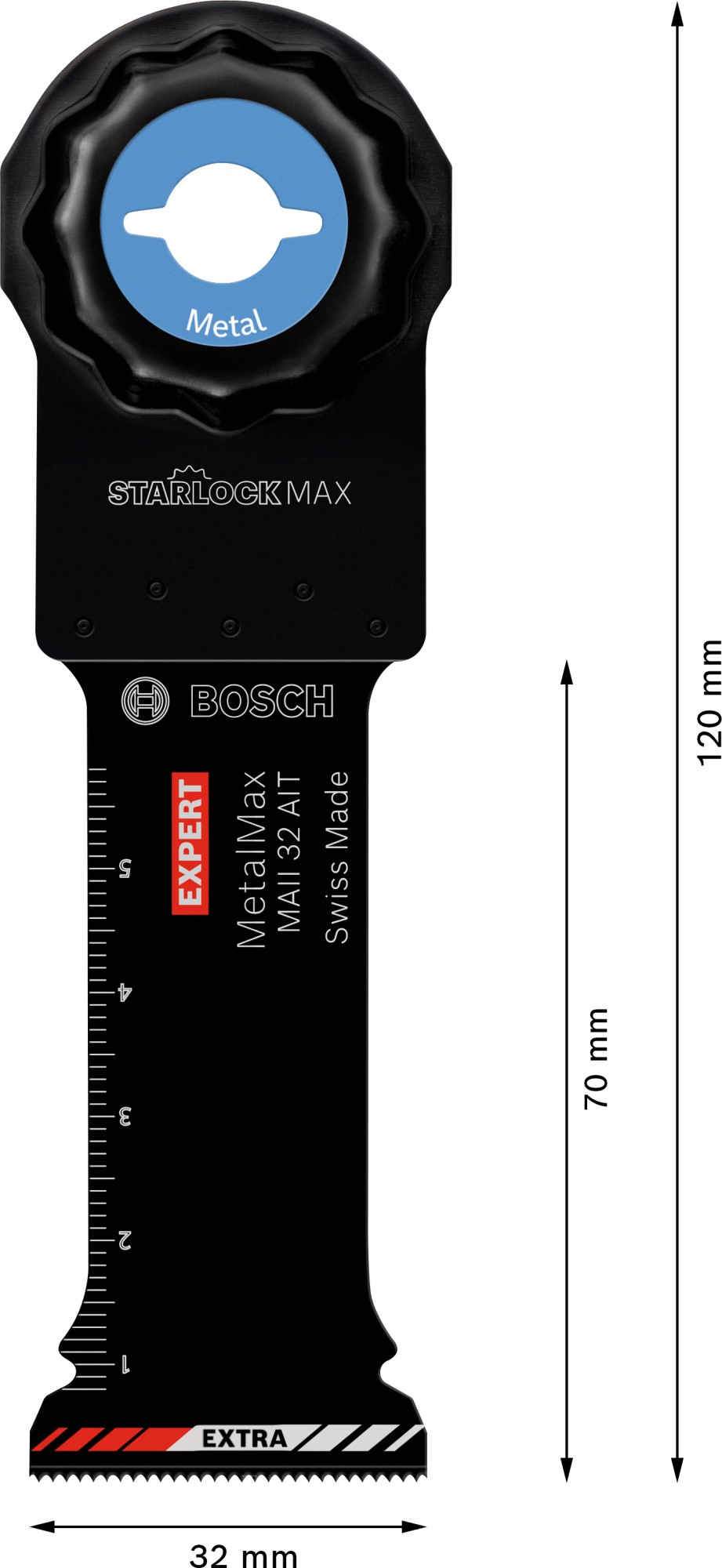 Hoja de multiherramienta EXPERT MetalMax MAII 32 AIT de 70 x 32 mm