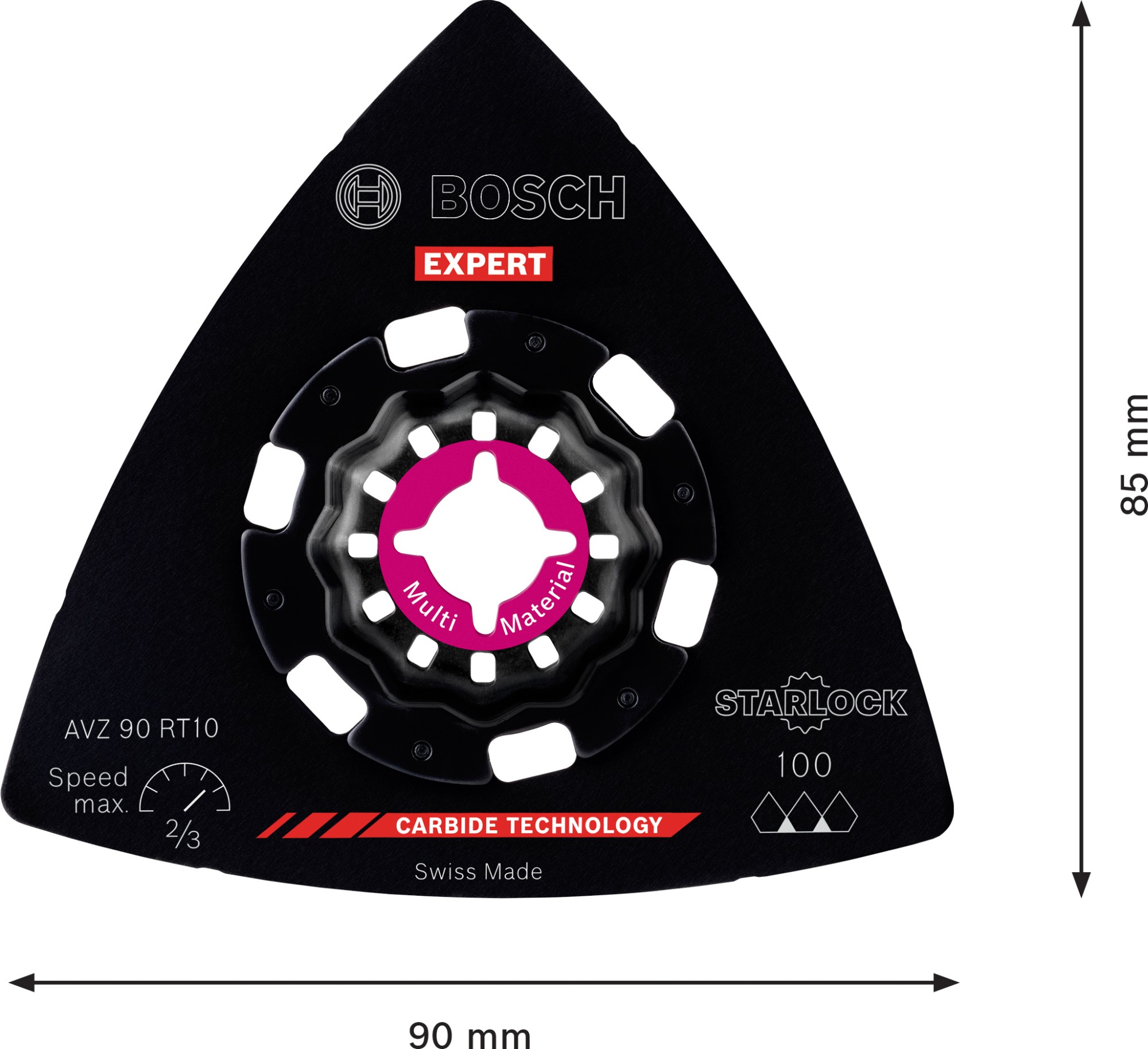 Hoja de multiherramienta EXPERT Sanding Plate AVZ 90 RT10, 90 mm