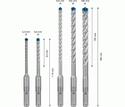Set de brocas para martillo EXPERT SDS plus-7X de 5/6/6/8/10 mm, 5 unidades