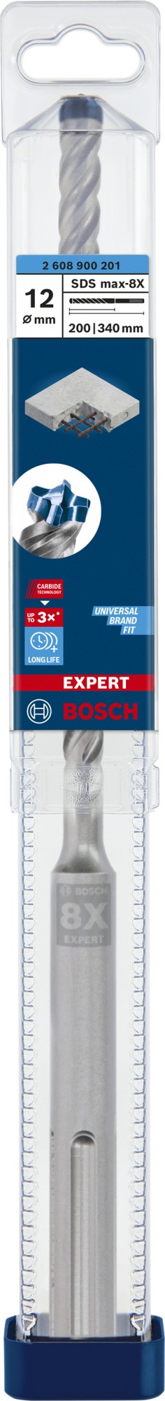 Broca para martillo EXPERT SDS max-8X de 12 x 200 x 340 mm