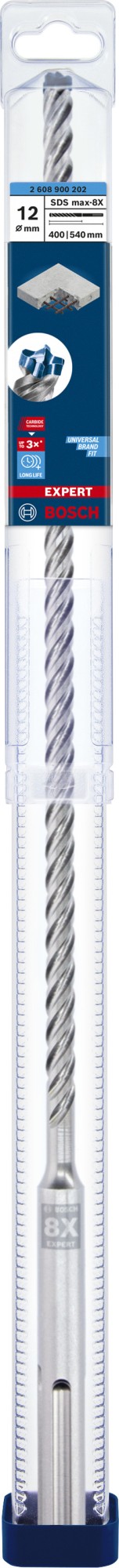 Broca para martillo EXPERT SDS max-8X de 12 x 400 x 540 mm