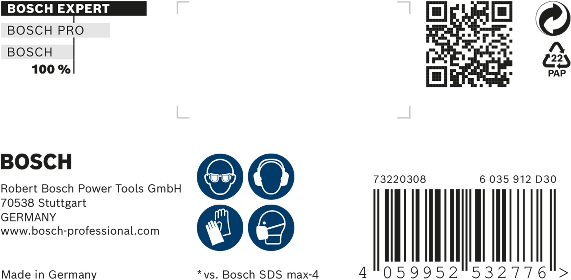 Broca para martillo EXPERT SDS max-8X de 12 x 600 x 740 mm