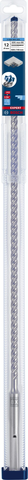 Broca para martillo EXPERT SDS max-8X de 12 x 600 x 740 mm