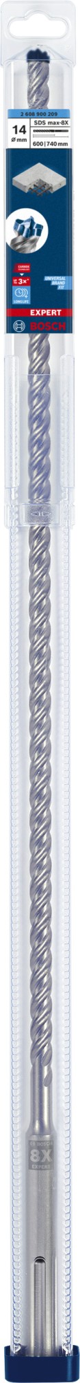Broca para martillo EXPERT SDS max-8X de 14 x 600 x 740 mm