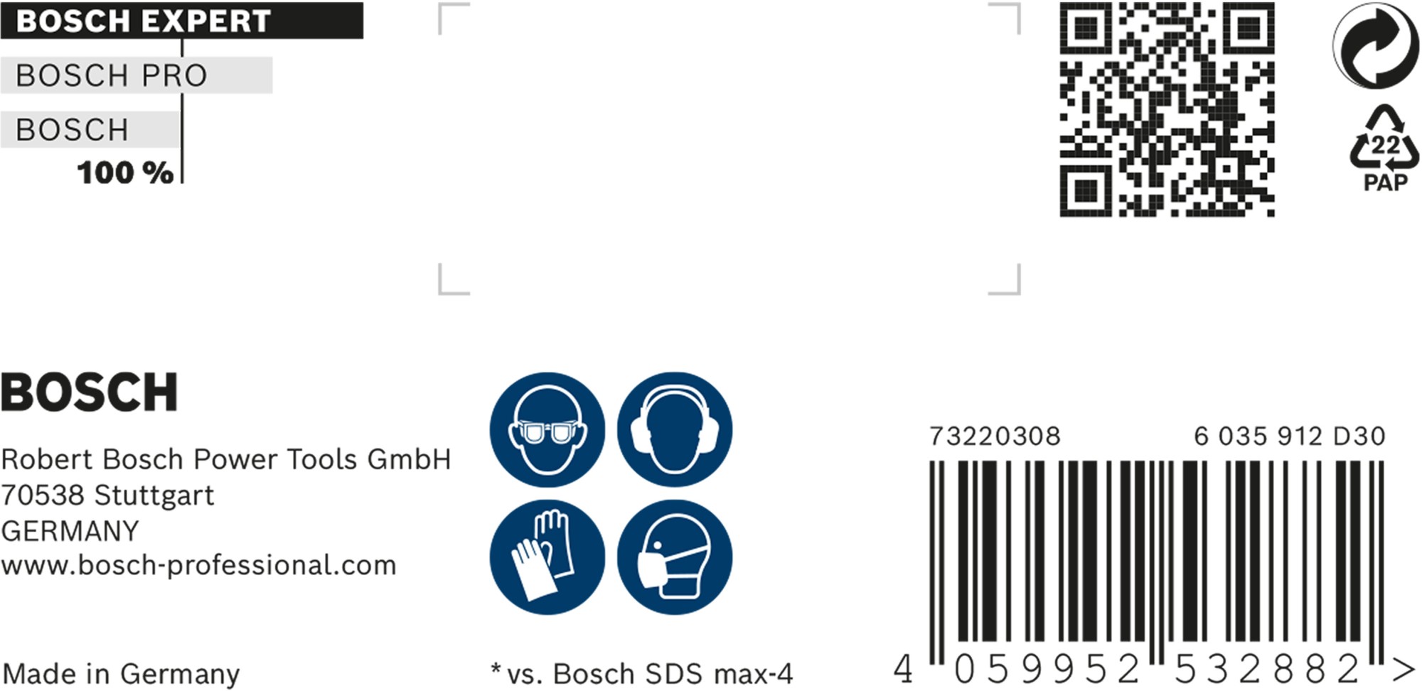 Broca para martillo EXPERT SDS max-8X de 16 x 200 x 340 mm