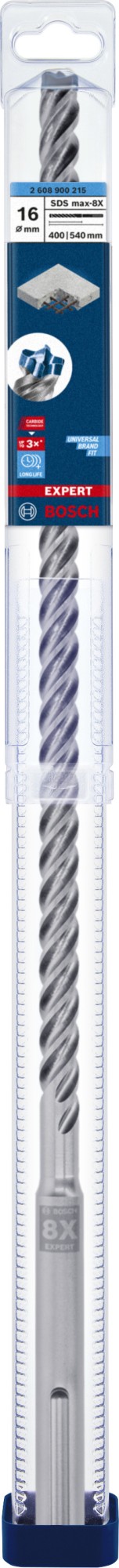 Broca para martillo EXPERT SDS max-8X de 16 x 400 x 540 mm