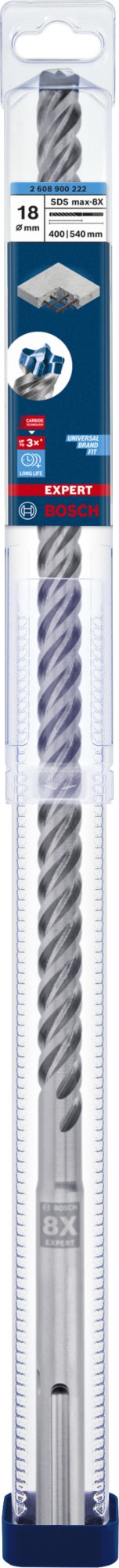Broca para martillo EXPERT SDS max-8X de 18 x 400 x 540 mm