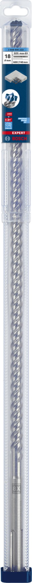 Broca para martillo EXPERT SDS max-8X de 18 x 600 x 740 mm