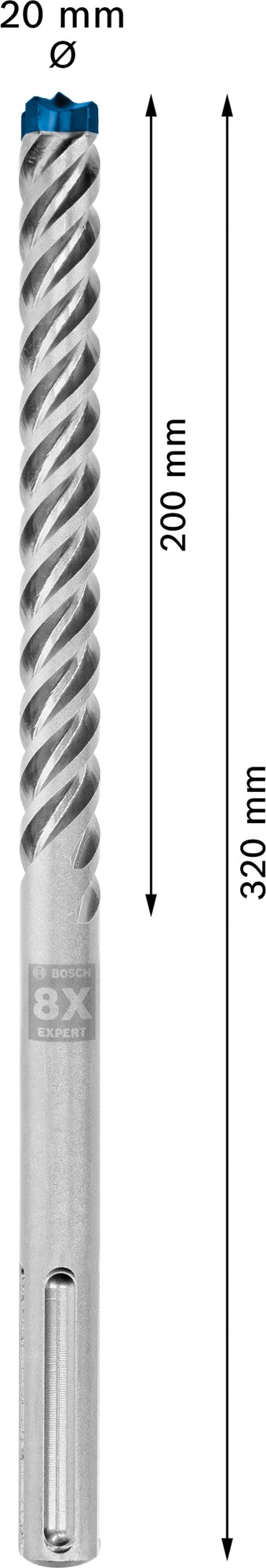 Broca para martillo EXPERT SDS max-8X de 20 x 200 x 320 mm