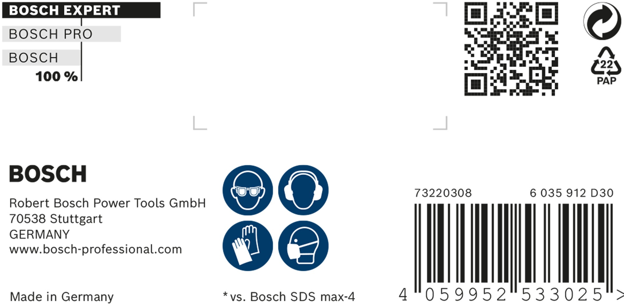 Broca para martillo EXPERT SDS max-8X de 20 x 200 x 320 mm