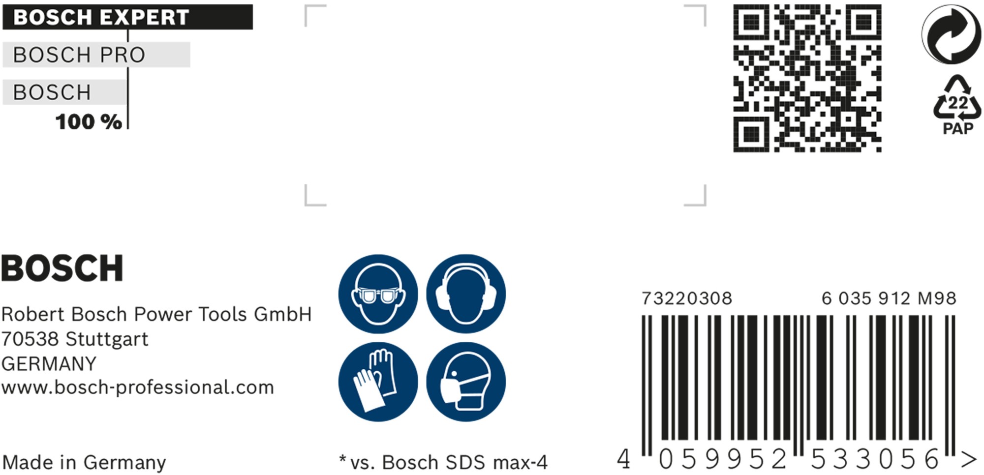 Broca para martillo EXPERT SDS max-8X de 20 x 800 x 920 mm