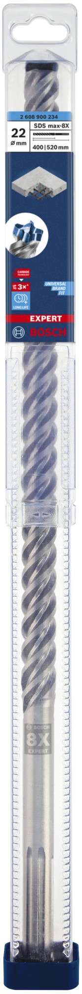 Broca para martillo EXPERT SDS max-8X de 22 x 400 x 520 mm