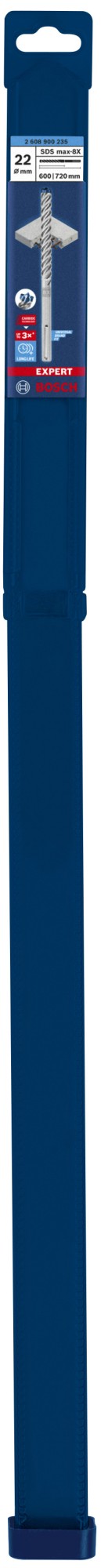 Broca para martillo EXPERT SDS max-8X de 22 x 600 x 720 mm