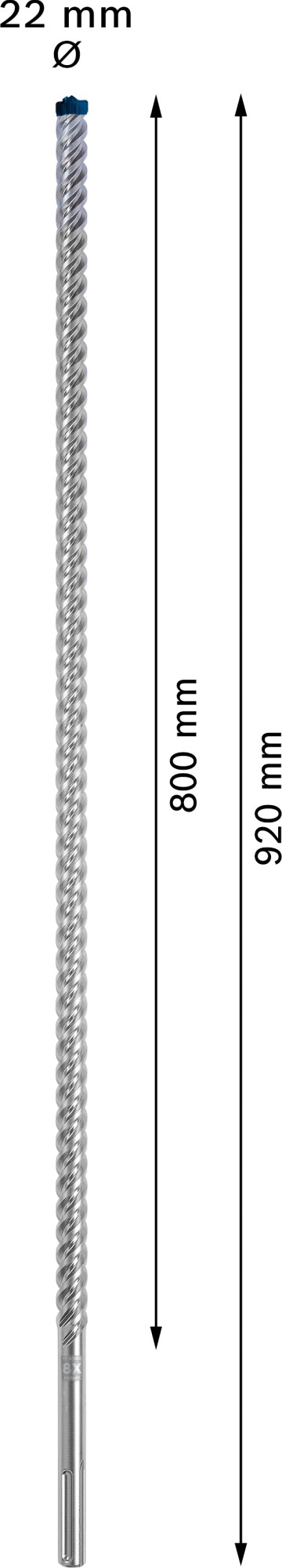 Broca para martillo EXPERT SDS max-8X de 22 x 800 x 920 mm