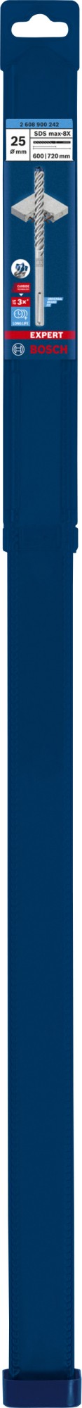 Broca para martillo EXPERT SDS max-8X de 25 x 600 x 720 mm