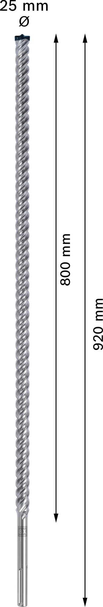 Broca para martillo EXPERT SDS max-8X de 25 x 800 x 920 mm