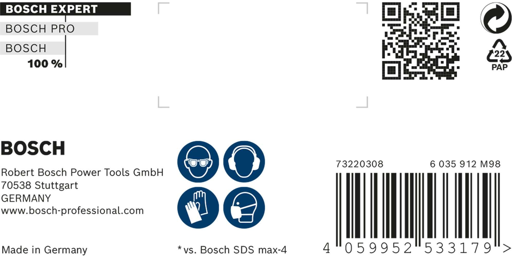 Broca para martillo EXPERT SDS max-8X de 25 x 800 x 920 mm
